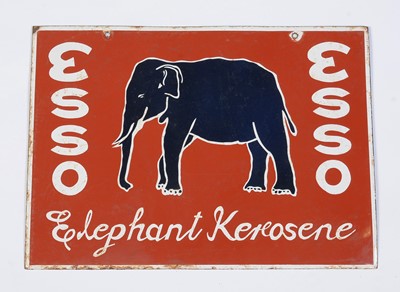 Lot 674 - An Esso Elephant Kerosene enamel advertising sign
