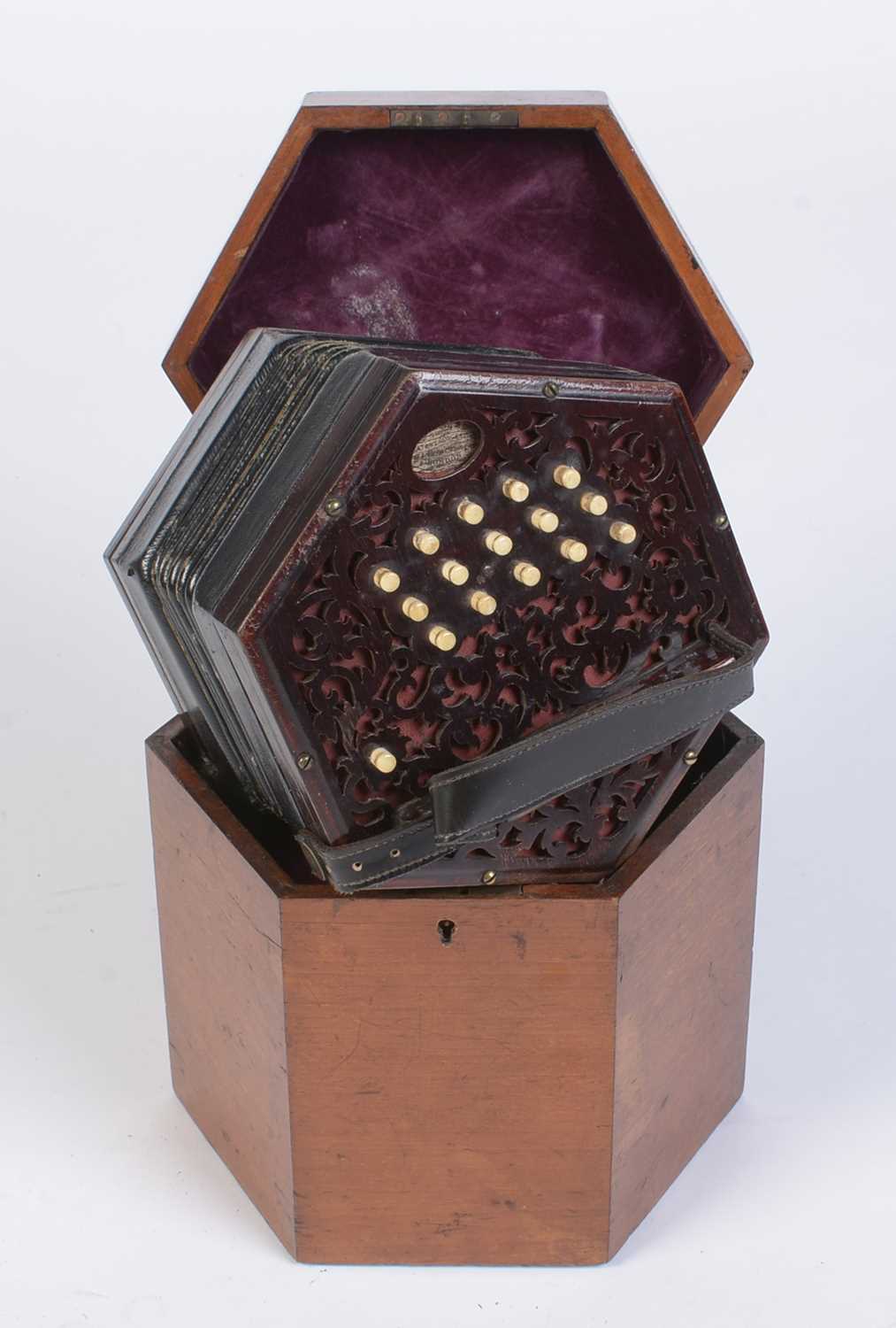 Lot 818 - Lachenal Anglo system concertina