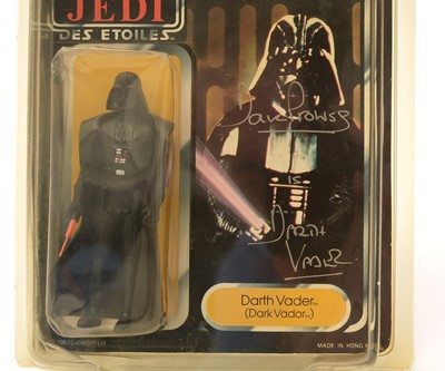 Lot 261 - Star Wars Return of the Jedi Darth Vader carded figure signed by Dave Prowse