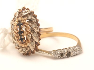 Lot 110 - Two yellow metal gem-set rings