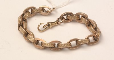 Lot 132 - An antique yellow-metal watch chain converted to be worn as a bracelet