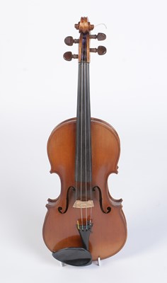 Lot 824 - German Violin bow and case.
