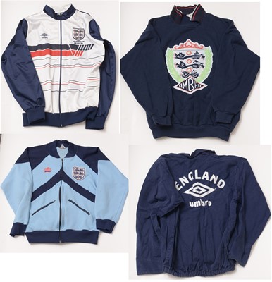 Lot 659 - England FIFA World Cup Mexico 1986 tracksuit tops and a signed football