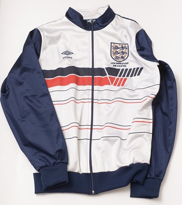 Lot 659 - England FIFA World Cup Mexico 1986 tracksuit tops and a signed football