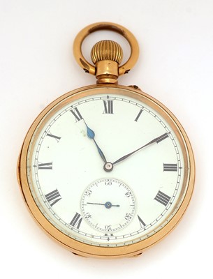Lot 33 - An early 20th Century Swiss 18ct yellow gold cased open faced pocket watch