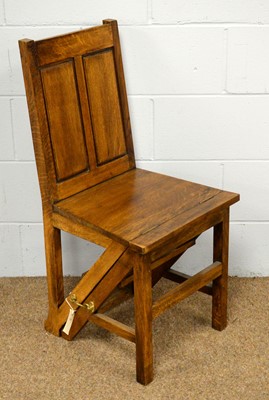 Lot 24 - Metamorphic oak library steps/seat