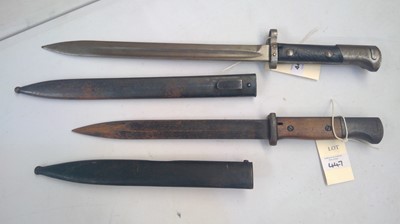 Lot 447 - Two bayonets, one Belgian the other Czech