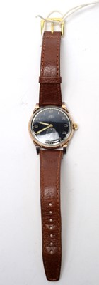 Lot 118 - A 1950s Trebex yellow-metal cased wristwatch