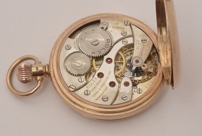 Lot 40 - Rolex, Geneve: a 9ct yellow gold cased hunter pocket watch