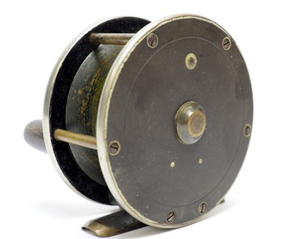 Lot 965 - Hardy Bros Ltd No.6 brass reel, / Three fishing reels