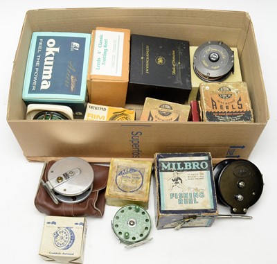 Lot 590 - A selection of fishing reels, various.