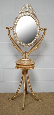 Lot 36 - An Indian bone-inlaid shaving stand