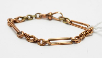 Lot 148 - An antique yellow-metal fetter-link bracelet