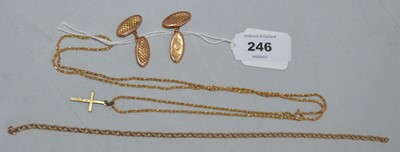 Lot 246 - Cufflinks and chains.