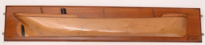 Lot 980 - A 19th Century fruit wood half block ship model