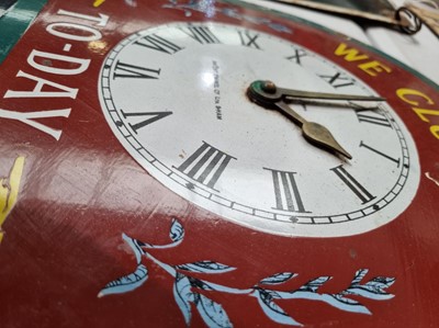 Lot 702 - Hudson's Soap clock faced enamel sign