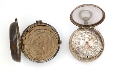 Lot 13 - James Stillton, London: a mid 18th-Century silver pair cased pocket watch