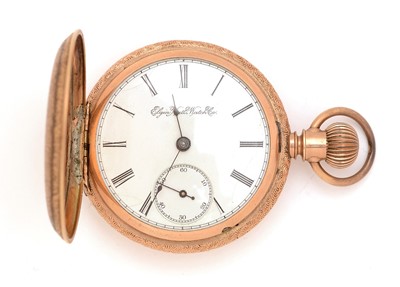 Lot 14 - Elgin Watch Co, U.S.A.: a 14ct yellow gold cased hunter pocket watch