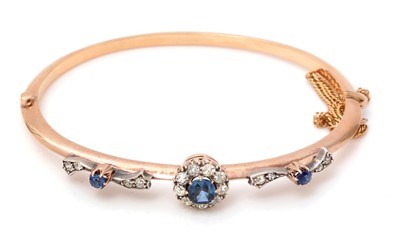 Lot 80 - A Victorian diamond and sapphire bangle
