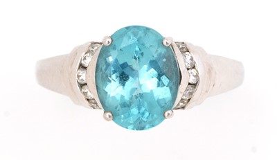 Lot 62 - A paraiba tourmaline and diamond ring, by Iliana