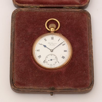 Lot 11 - J.W. Benson, London: an 18ct yellow gold open faced pocket watch