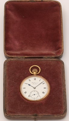Lot 11 - J.W. Benson, London: an 18ct yellow gold open faced pocket watch