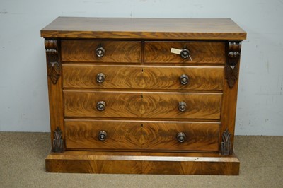 Lot 42 - Victorian mahogany chest of drawers.
