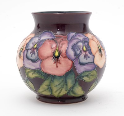 Lot 459 - Moorcroft Pansies pattern vase