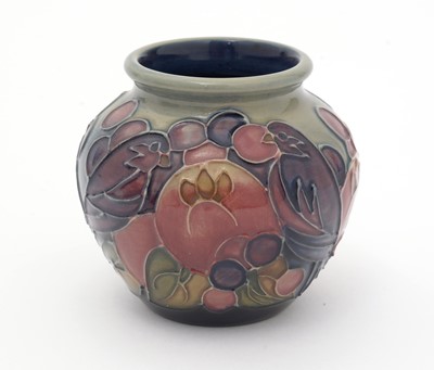 Lot 475 - Small Moorcroft Blue Finch pattern vase