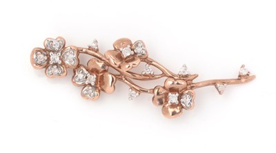 Lot 72 - A diamond and 9ct rose-gold pendant
