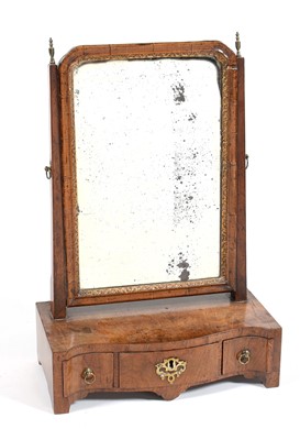 Lot 581 - Mid 18th C swing toilet mirror.