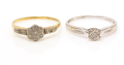Lot 182 - Two diamond rings