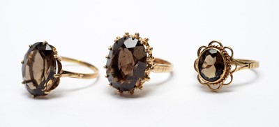 Lot 242 - Three quartz rings