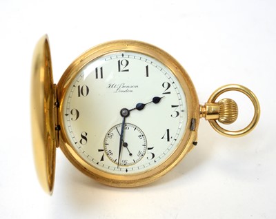Lot 47 - J.W. Benson 18ct gold cased half-hunter pocket watch