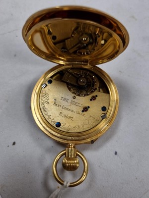 Lot 47 - J.W. Benson 18ct gold cased half-hunter pocket watch