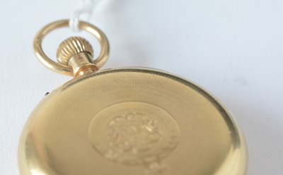 Lot 47 - J.W. Benson 18ct gold cased half-hunter pocket watch