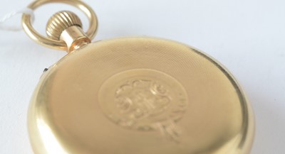 Lot 47 - J.W. Benson 18ct gold cased half-hunter pocket watch