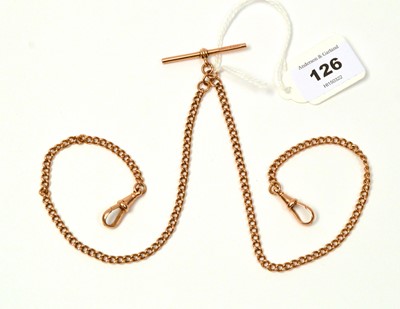 Lot 126 - A 9ct yellow gold Albert watch chain