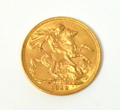 Lot 130 - A George V gold sovereign, 1912.