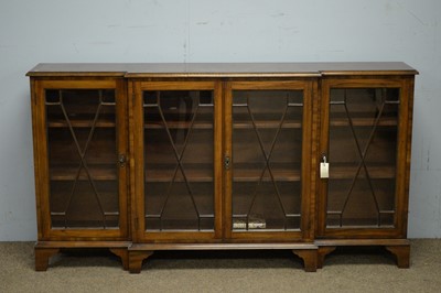 Lot 54 - Reproduction mahogany breakfront bookcase.