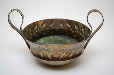 Lot 460 - An Arts & Crafts Keswick School of Industrial Arts copper bowl.