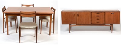 Lot 414 - G-Plan Brasilia sideboard; table and four chairs