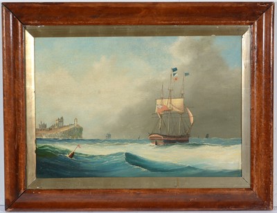 Lot 101 - 19th Century British School - Off the Coast at Tynemouth | oil