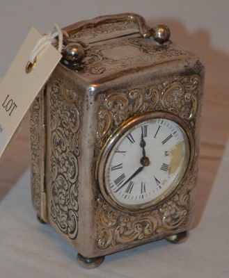 Lot 207 - A late Victorian silver cased French carriage clock