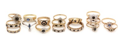 Lot 335 - Sapphire and white stone set rings