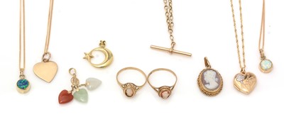Lot 346 - A selection of 9ct yellow gold and other yellow metal pendants
