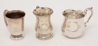 Lot 357 - Three silver christening cups