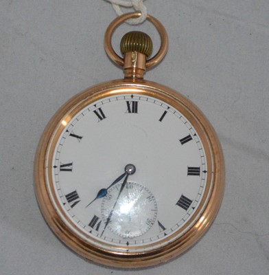 Lot 232 - A 9ct yellow gold cased open faced pocket watch
