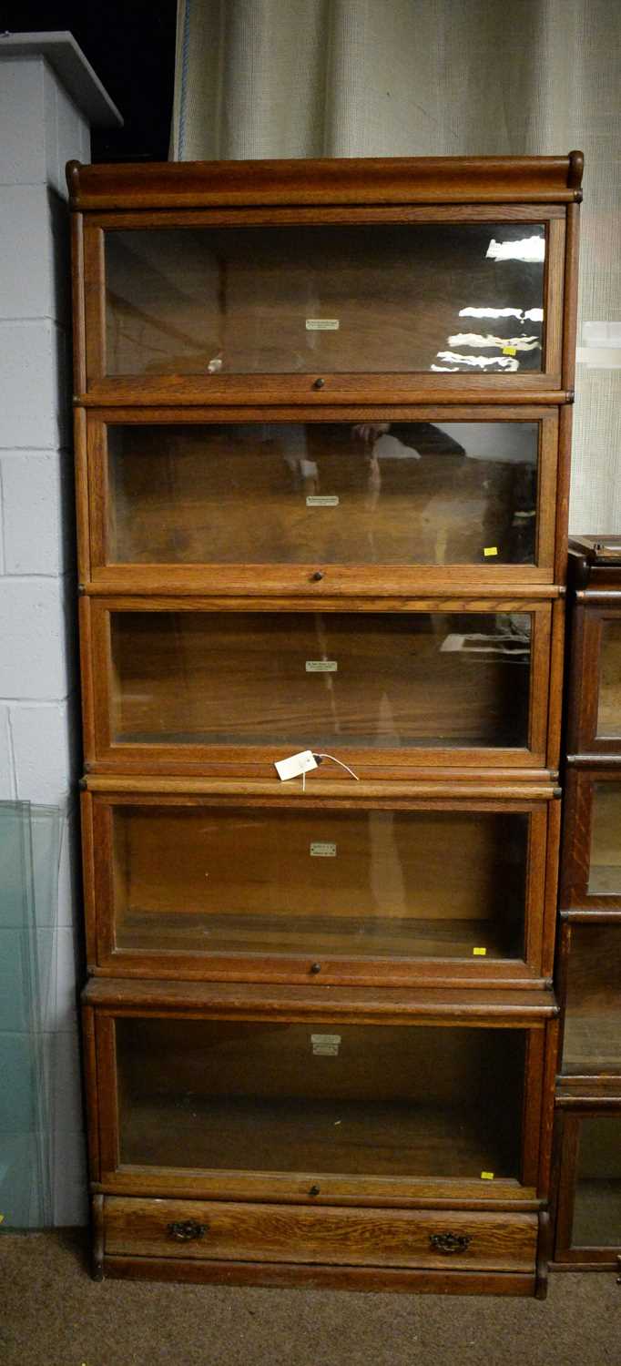 Lot 83 - A Globe-Wernicke oak five-tier bookcase
