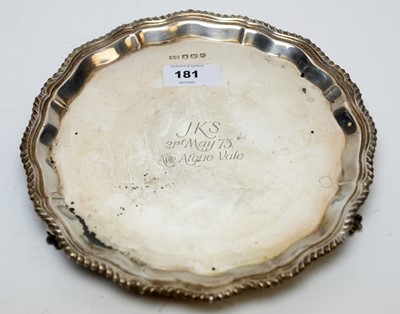 Lot 181 - A silver waiter, by BD